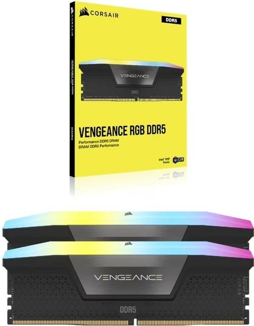 RAM Memorje Corsair Vengeance RGB DDR5, 32GB (2x16GB), 6400MHz, CL36, Set RAM Memorje Corsair Vengeance RGB DDR5, 32GB (2x16GB), 6400MHz, CL36, Set