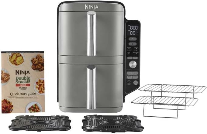 Airfryer, Ninja SL400EU XL Double Stack, 2x4.75L, 6 funksione, panel i heqshëm, gri
