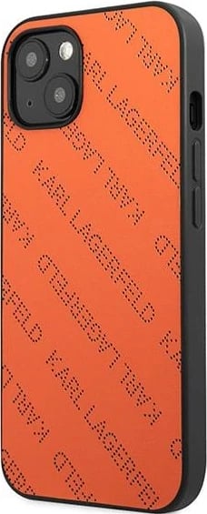Mbështjellës Karl Lagerfeld KLHCP13SPTLO për iPhone 13 mini, hardcase, portokalli