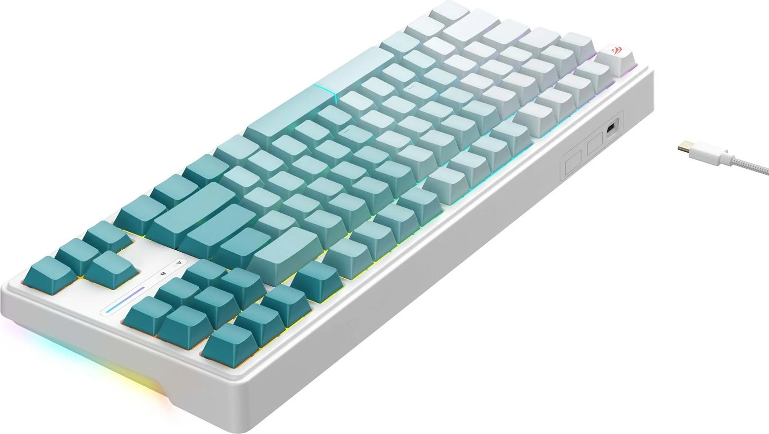 Tastierë gaming HAVIT KB901Lwg, RGB LED, me kabllo, e bardhë dhe e gjelbër