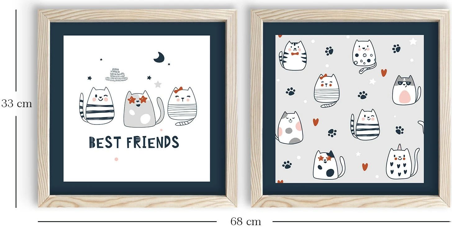 Pikturë dekorative me kornizë MDF (2 copë), Wallity, 2P3333KCT-012