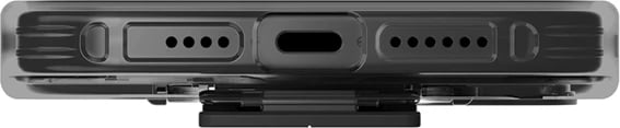 Mbështjellës UNIQ Heldro Mount me stand, për iPhone 15 Pro 6.1", smoke