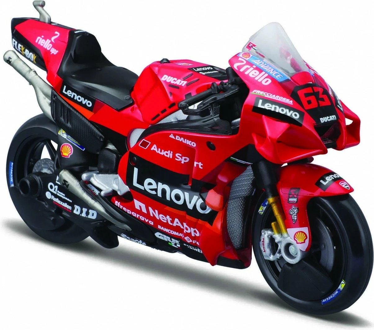 Model motoçiklete Maisto GP Racing Ducati Lenovo 1:18, kuqe/zezë