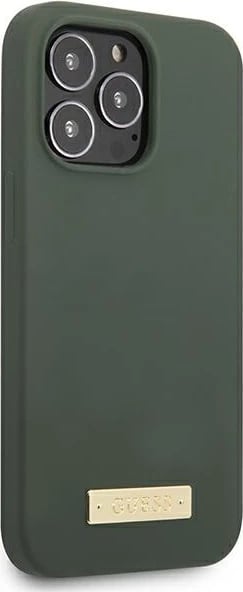 Mbështjellës Guess GUHMP13XSPLA për iPhone 13 Pro Max 6.7", silikon, MagSafe, jeshil