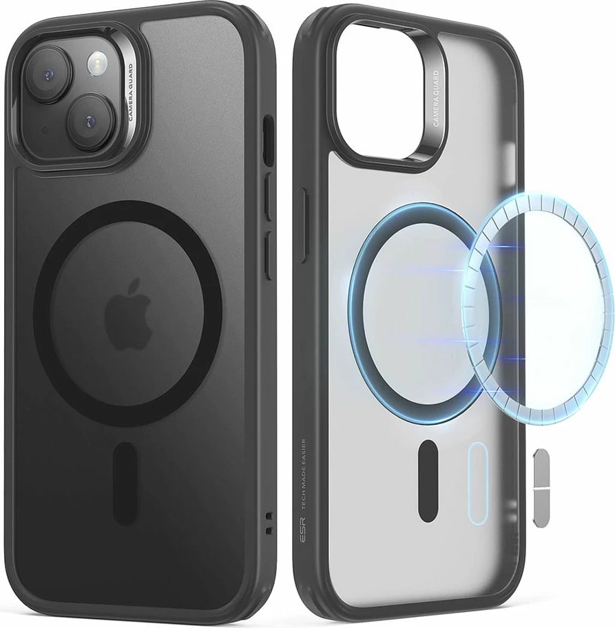 Mbështjellës ESR Classic Hybrid HaloLock për iPhone 15, MagSafe, i zi mat