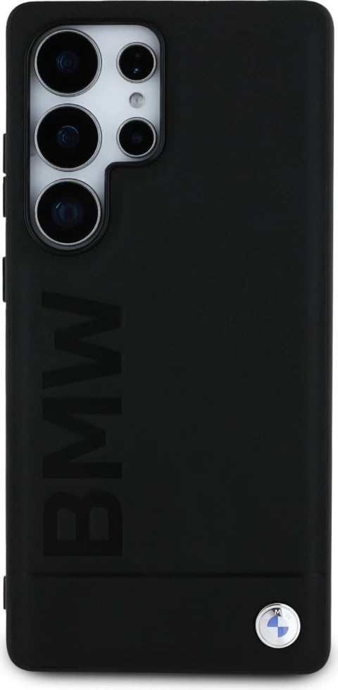Mbështjellës BMW Leather Big Wordmark për Samsung Galaxy S25 Ultra, i zi