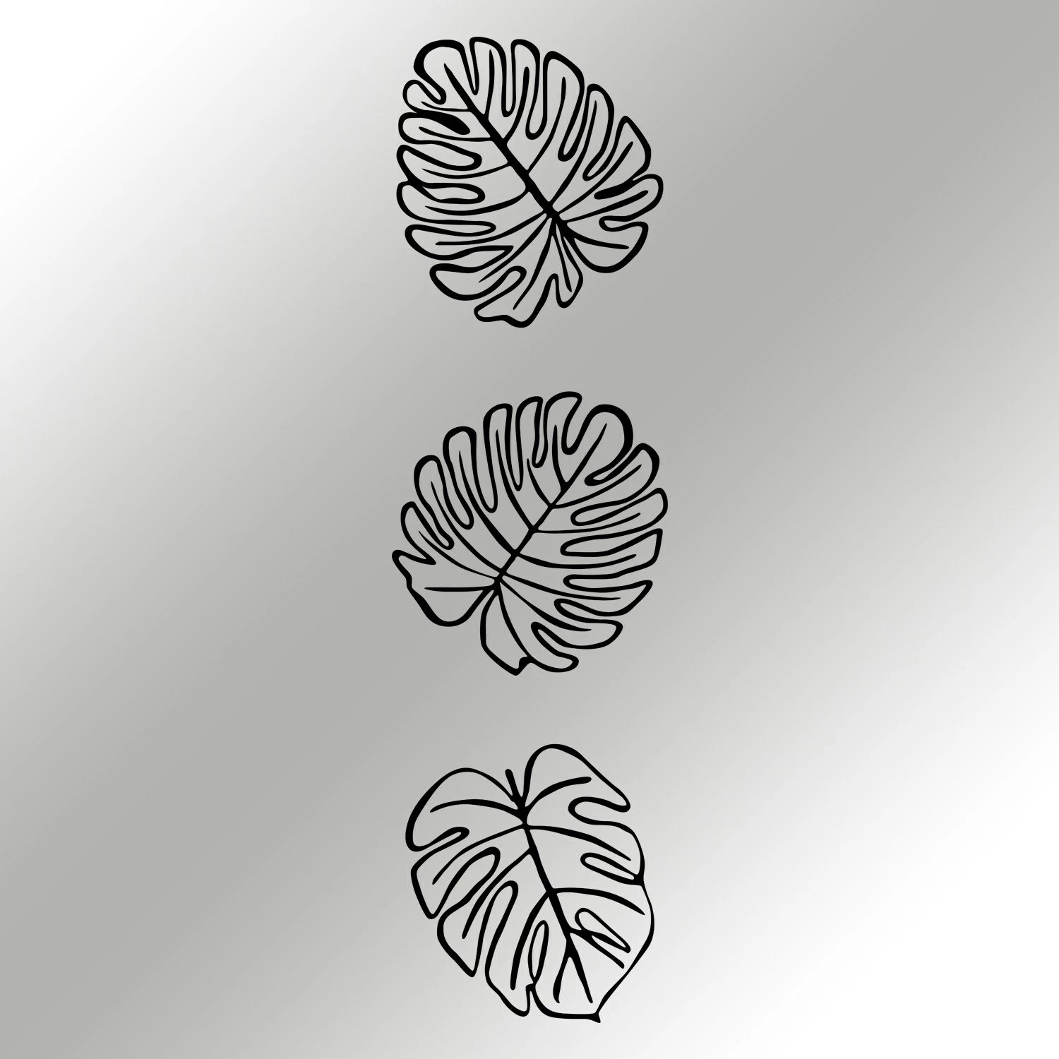 Aksesor dekorativ metalik për mur, Wallity, tropikal, 3 copë