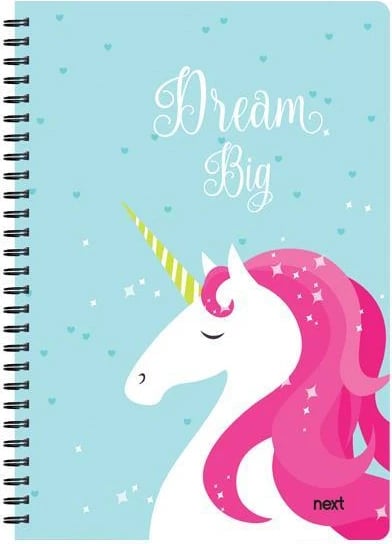 Fletore spirale Next Trend Unicorn 21x29cm, 2 lëndë, 70 fletë