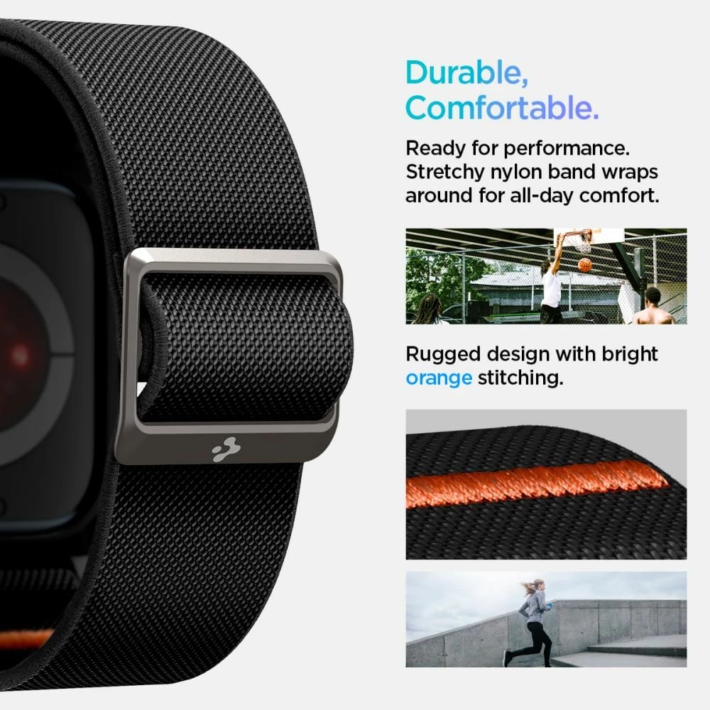 Rrip Spigen Lite Fit PRO për Apple Watch 10, 46mm, Zi