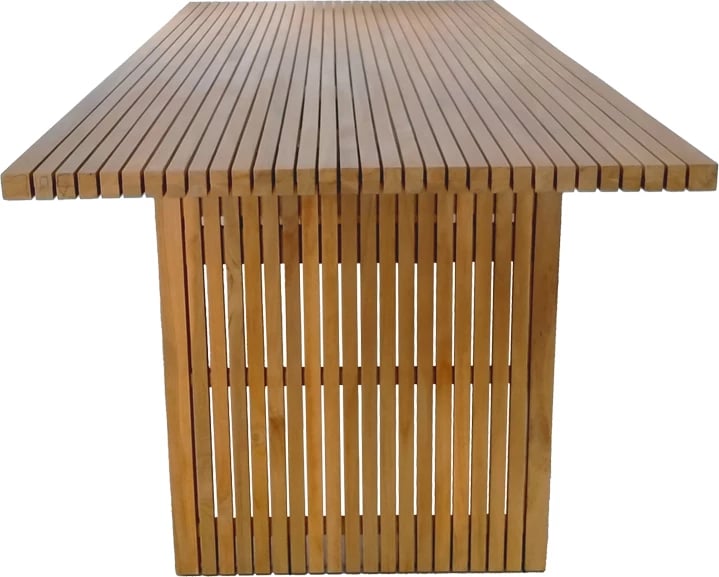 Tavolinë Zibra dru teak ngjyrë natyrale 220x100x75cm