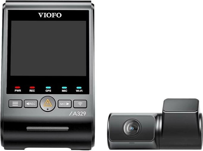 Video regjistrues për veturë Viofo A329 2CH, 4K 60FPS + 2K, WiFi, GPS, i zi, set me dy kamera