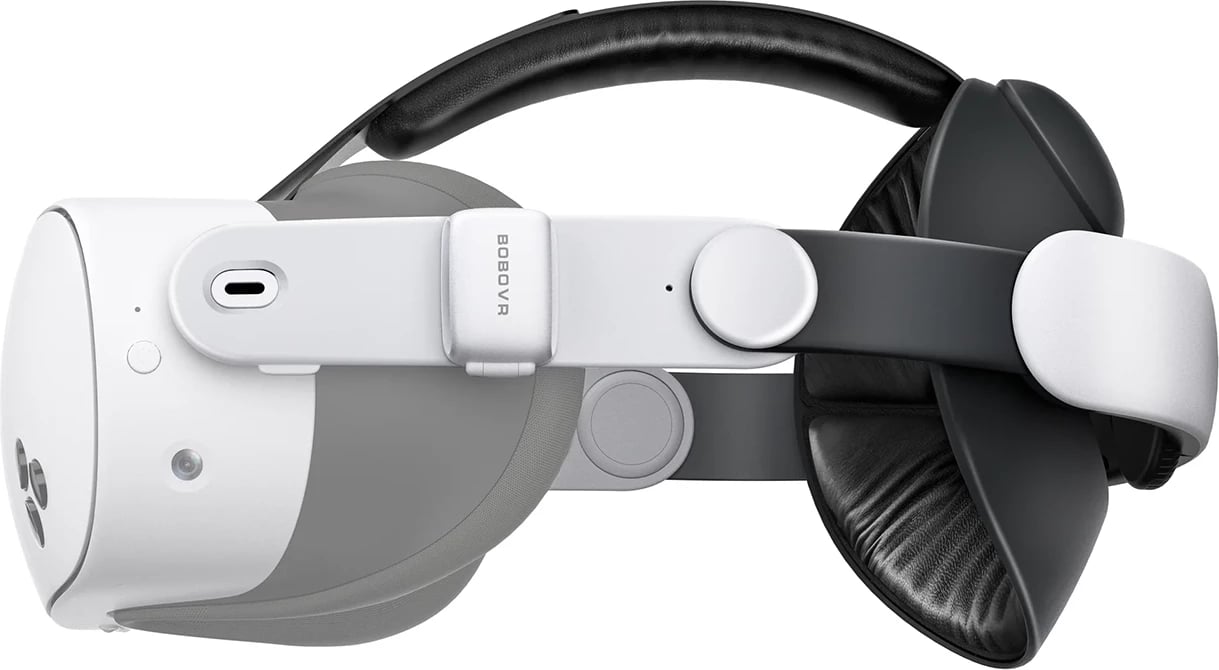 Rrip koke VR, BoboVR E3, për Meta Quest 3/3S, sistem balancimi me kundërpeshë, polikarbonat i përforcuar, e bardhë dhe e zezë