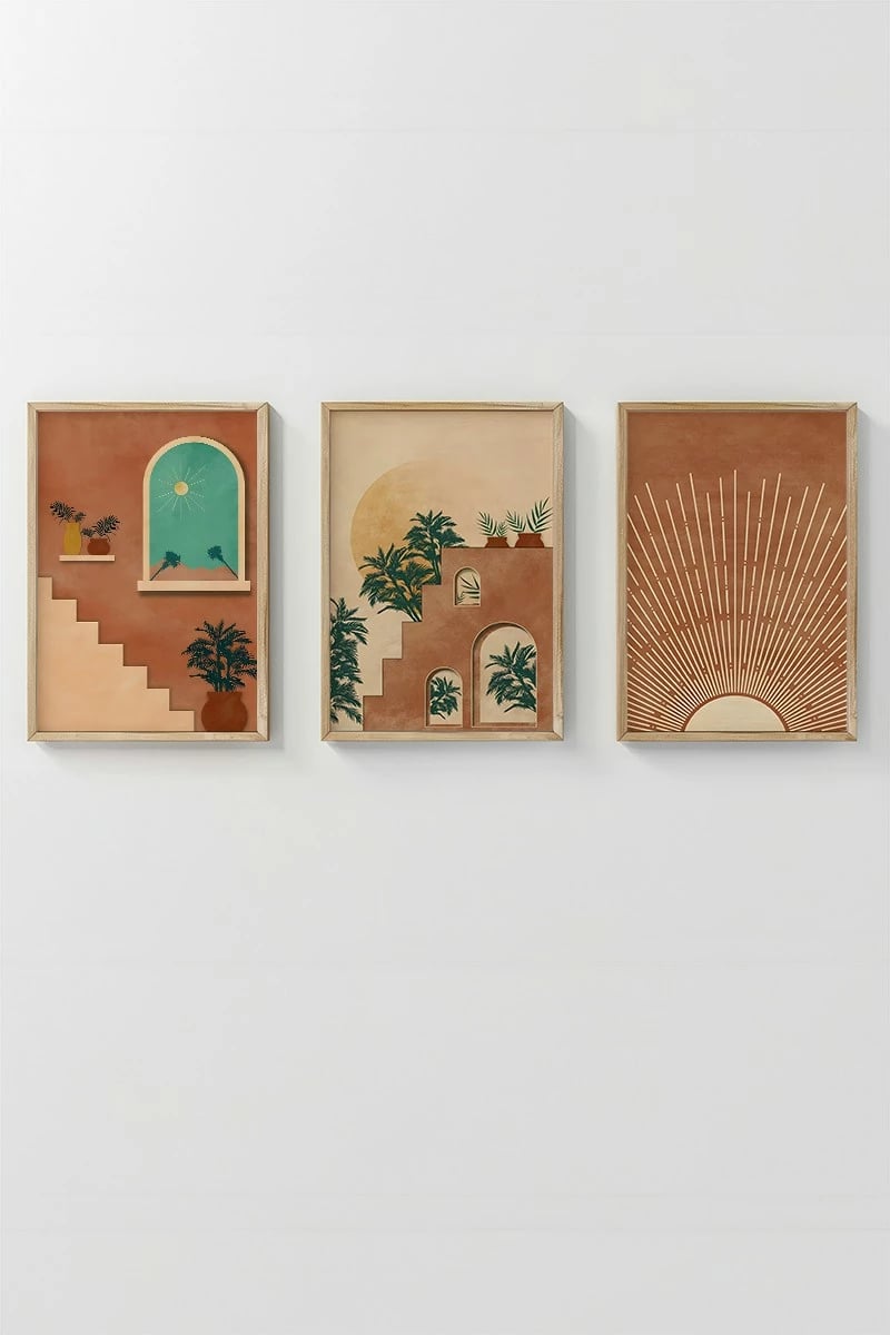 Set pikturash dekorative me kornizë (3 copë), Wallity, 3Dartsohoset27