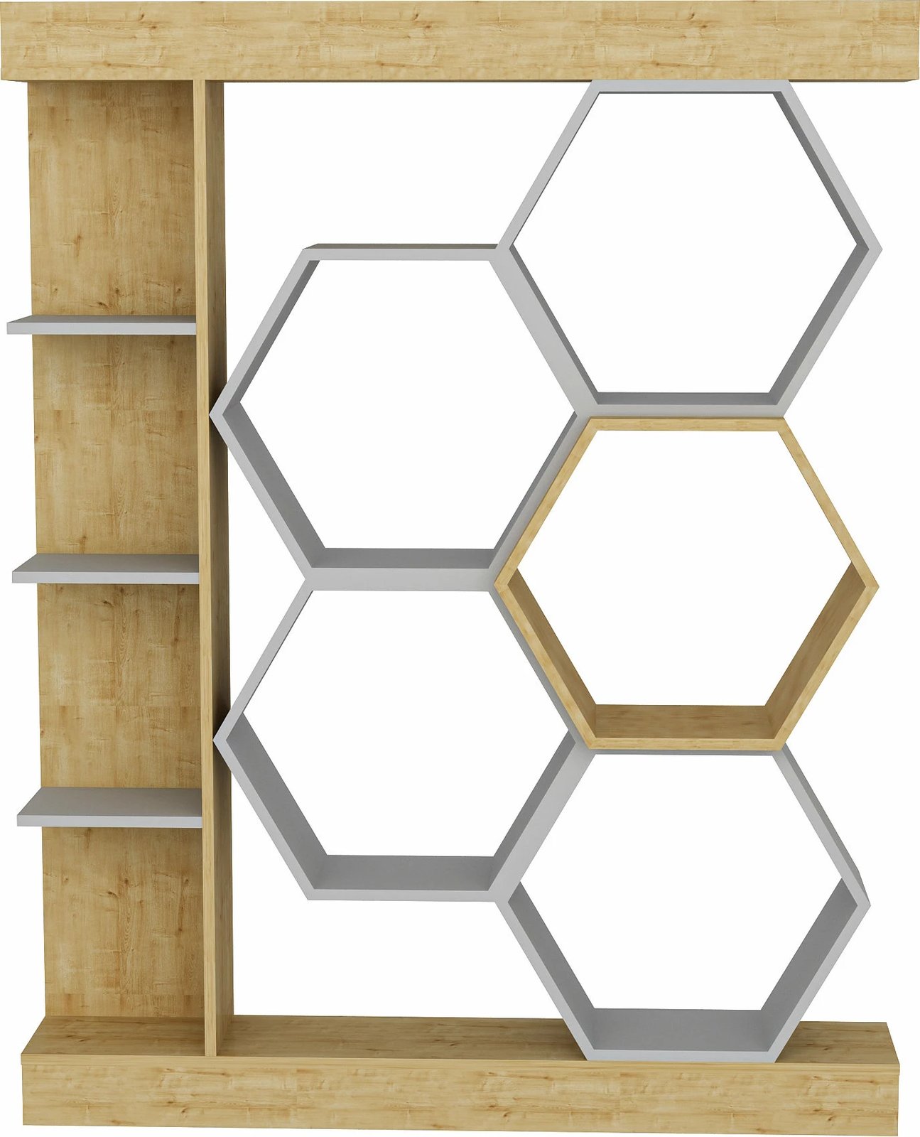 Raft librash Hanah Home, Sueno, i bardhë dhe lis