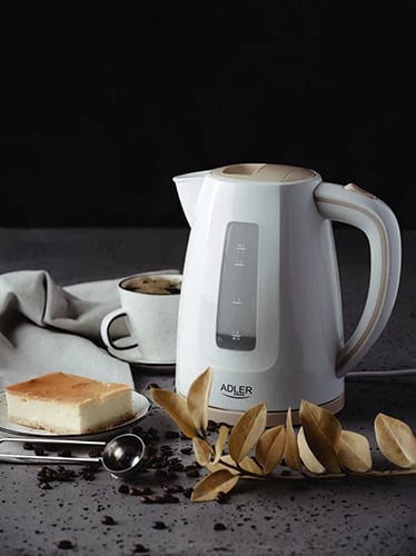 Zierës uji elektrik, Adler, AD 1264, 1.7 L, 2200W, plastikë, bardhë