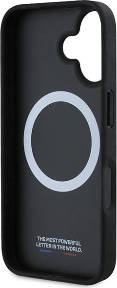 Mbështjellës BMW M Perforated Tricolor Line MagSafe për iPhone 16, Zi