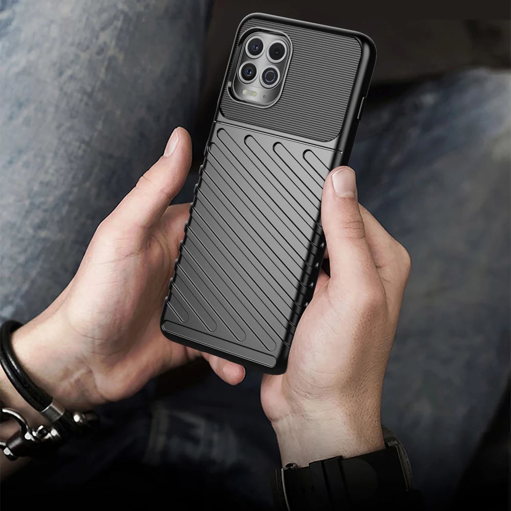 Mbështjellës Hurtel Thunder Case për Motorola Moto G100 / Edge S, TPU, i zi