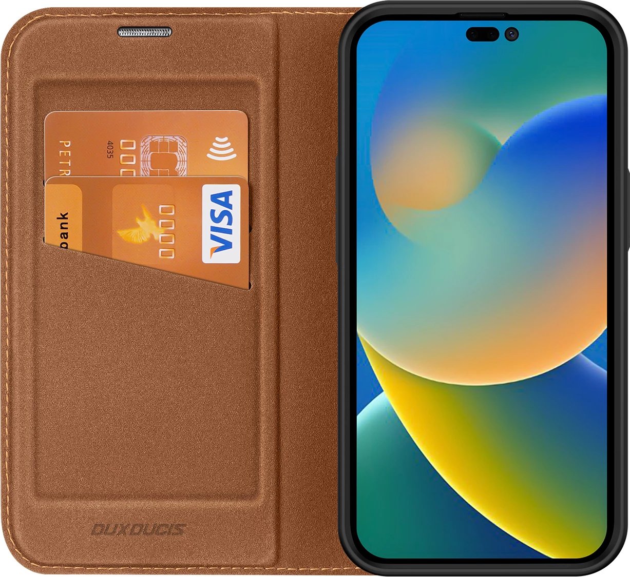 Mbështjellës Dux Ducis Skin X2 për iPhone 14 Pro Max, me kapak magnetik, kafe Mbështjellës Dux Ducis Skin X2 për iPhone 14 Pro Max, me kapak magnetik, kafe