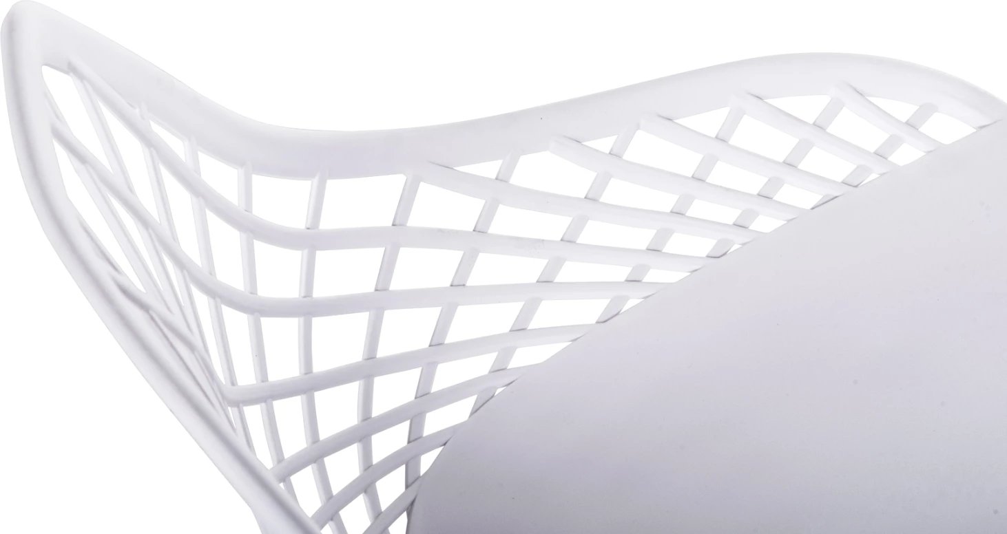 Karrige polipropileni LIO FH9524.11, ngjyrë e bardhë, këmbë metalike të bardha, 52x53x82H cm