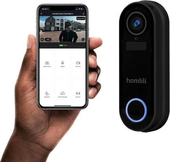 Zile e mençur Hombli Smart Doorbell Pack, e zezë, e bardhë, IP65, 2-way Zile e mençur Hombli Smart Doorbell Pack, e zezë, e bardhë, IP65, 2-way