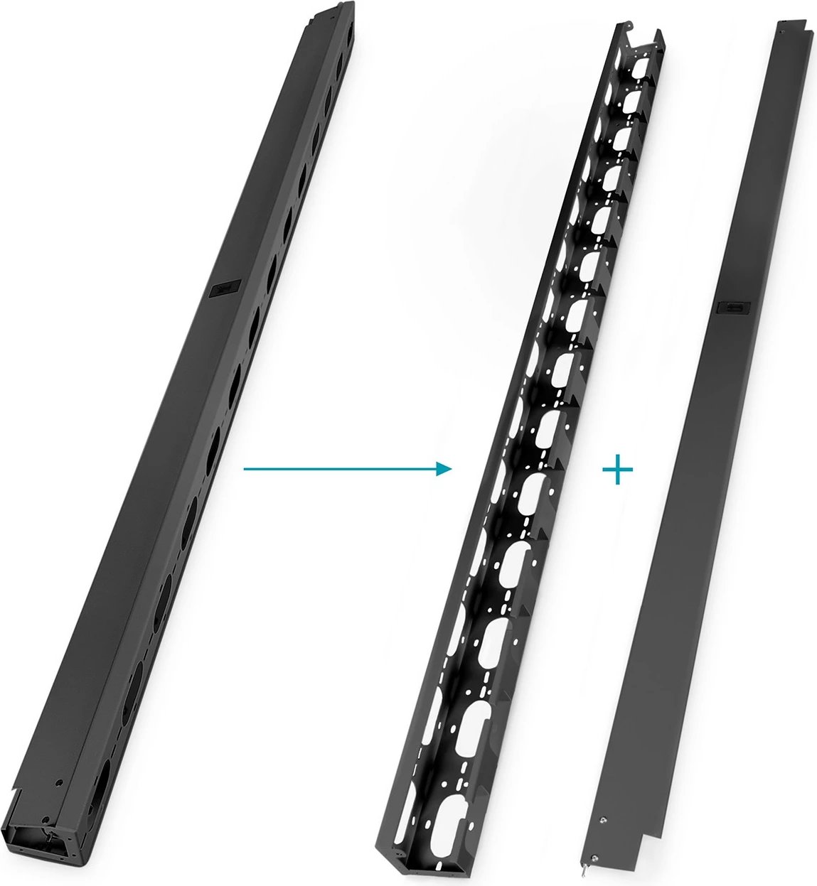 Panel për menaxhim kabllosh Digitus, 42U, 2 copë, për kasë serveri, 19 inç, ngjyrë e zezë