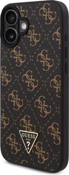 Mbështjellës Guess 4G Triangle për iPhone 16, 6.1", Zi