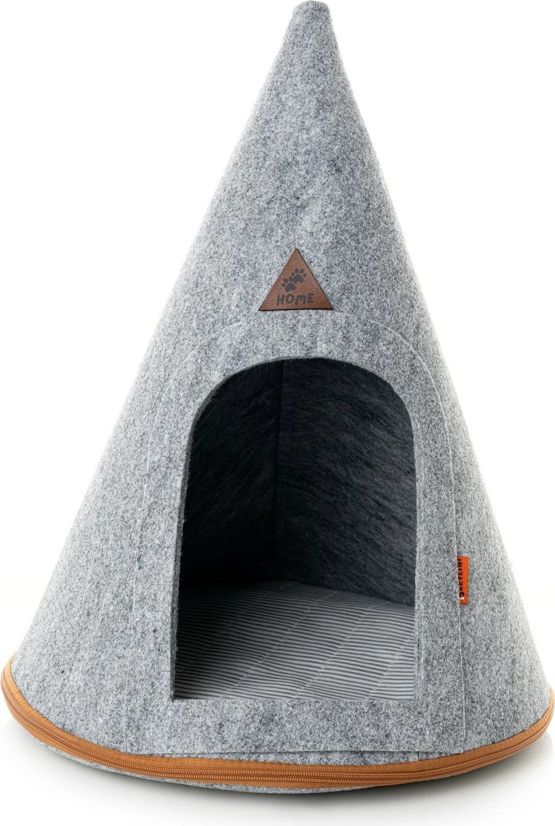 Shtrat për mace prej ndjese, ngjyrë gri, Paws & Whiskers, CATHOMEL, 50x50x60cm