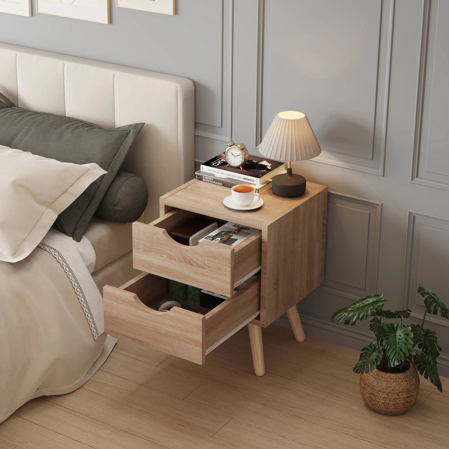 Komodinë anësore DINKL FH2472.01 melaminë-2 sirtarë-sonama 29,7x29,7x45Hcm Komodinë anësore DINKL FH2472.01 melaminë-2 sirtarë-sonama 29,7x29,7x45Hcm