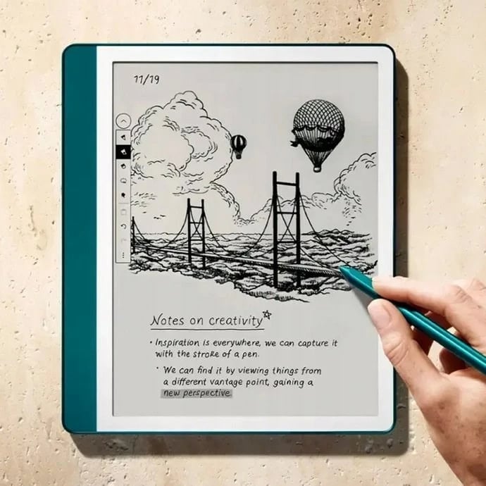 Lexues elektronik Kindle Scribe 2024, 10.2 inç, 64GB, Wi-Fi, me stilolaps premium, Turkeze