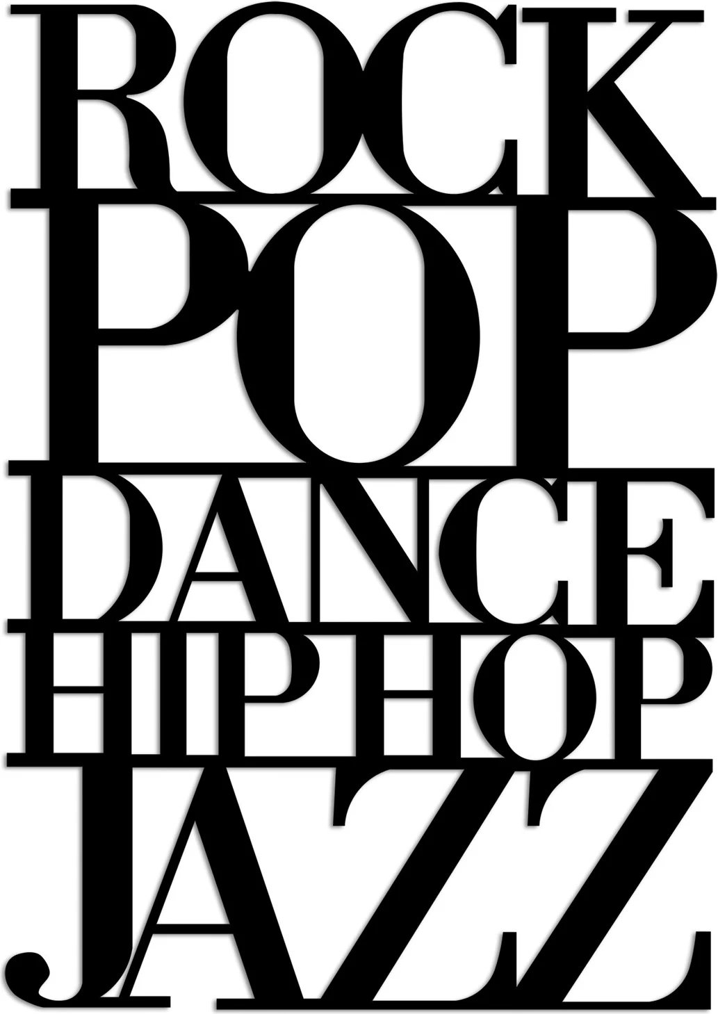 Aksesor dekorativ metalik për mur, Wallity, We Love Music - L