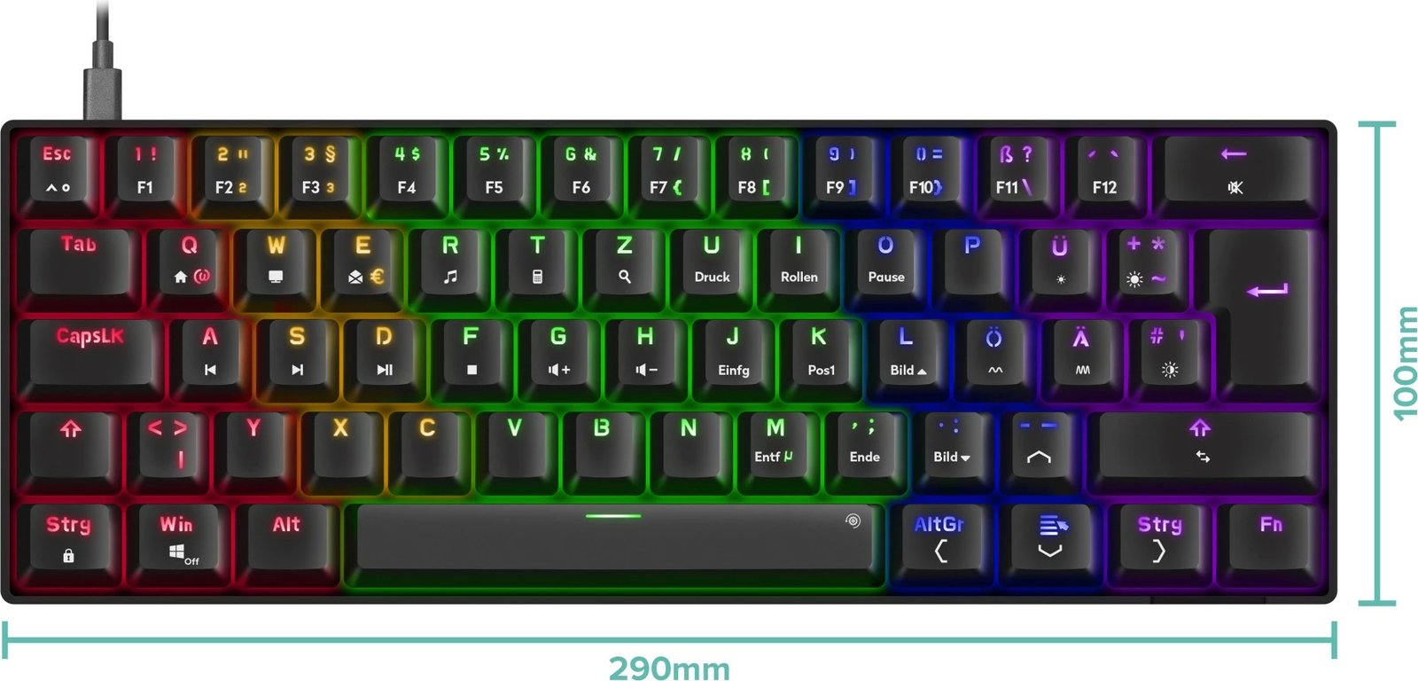 Tastierë gaming Speedlink ATMOS RGB, mekanike, me drita RGB