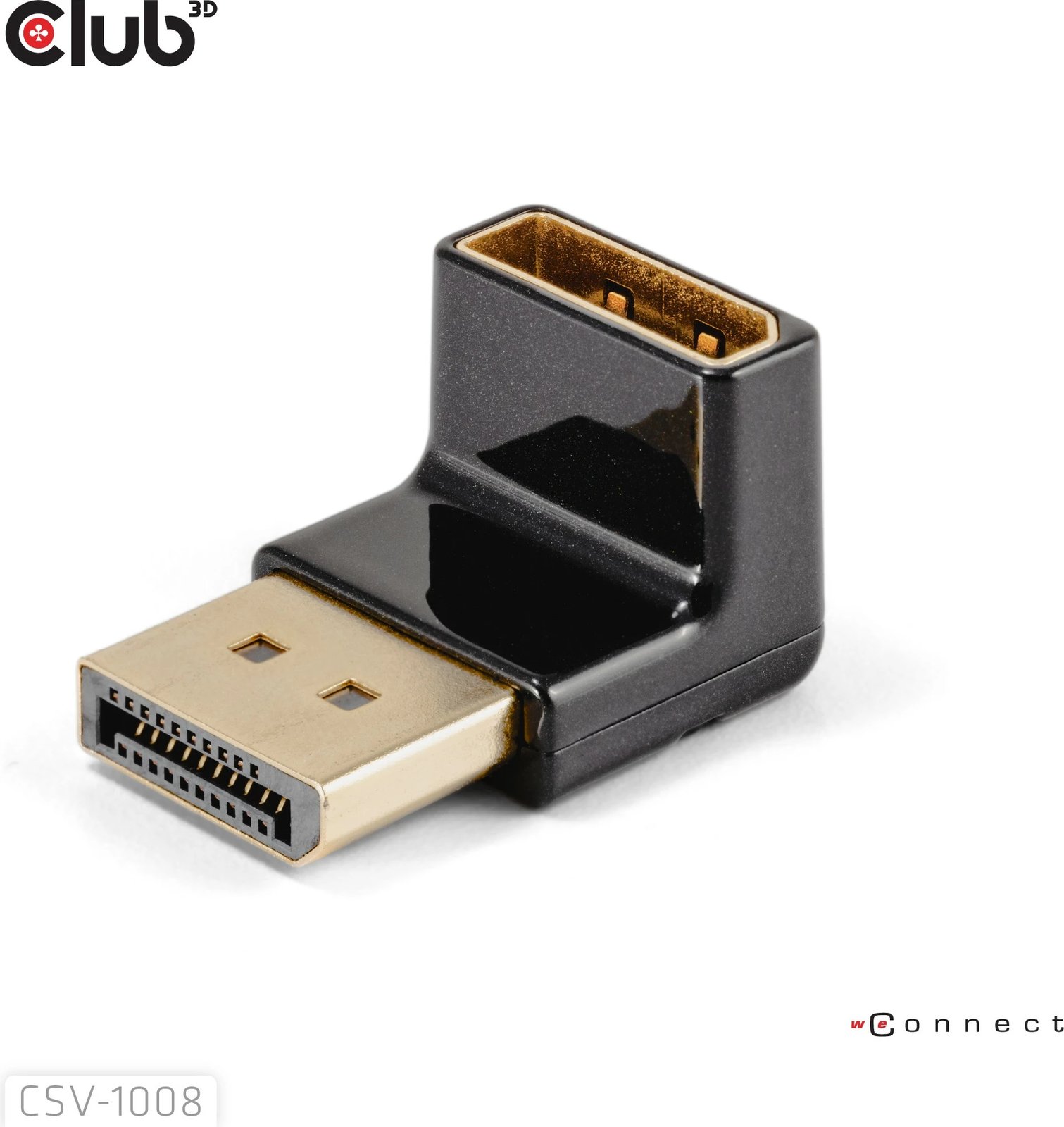 Adapter DisplayPort Club3D 1.4, 90 shkallë, 4K@120Hz, zi