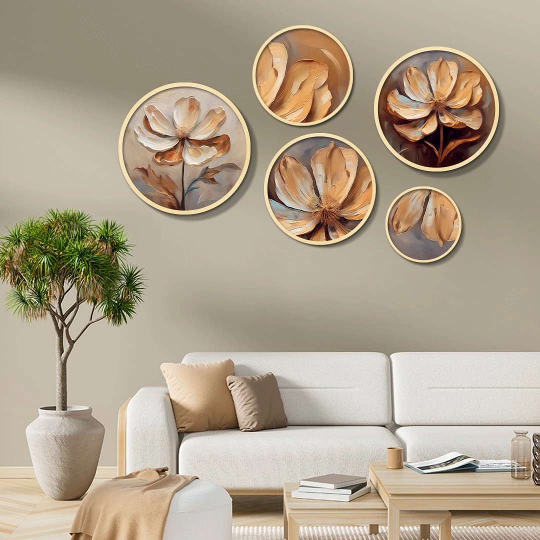 Set pikturash dekorative të kornizuara MDF (5 copë), Wallity, Yats-19