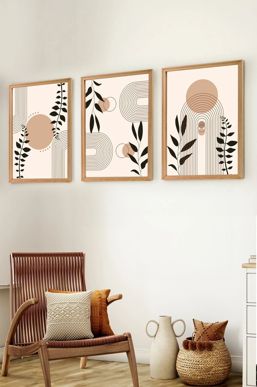 Pikturë dekorative me kornizë MDF (3 copa), Wallity, Myk3001-3