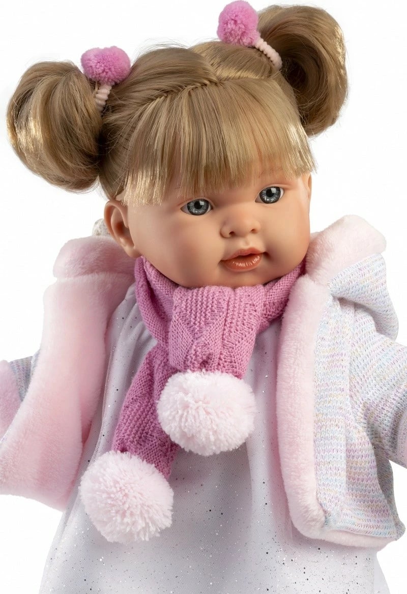 Kukull, Llorens, 42288 Alexa, 42 cm, qan kur hiqet smoci, me veshje dhe smoc, bateri LR44 të përfshira