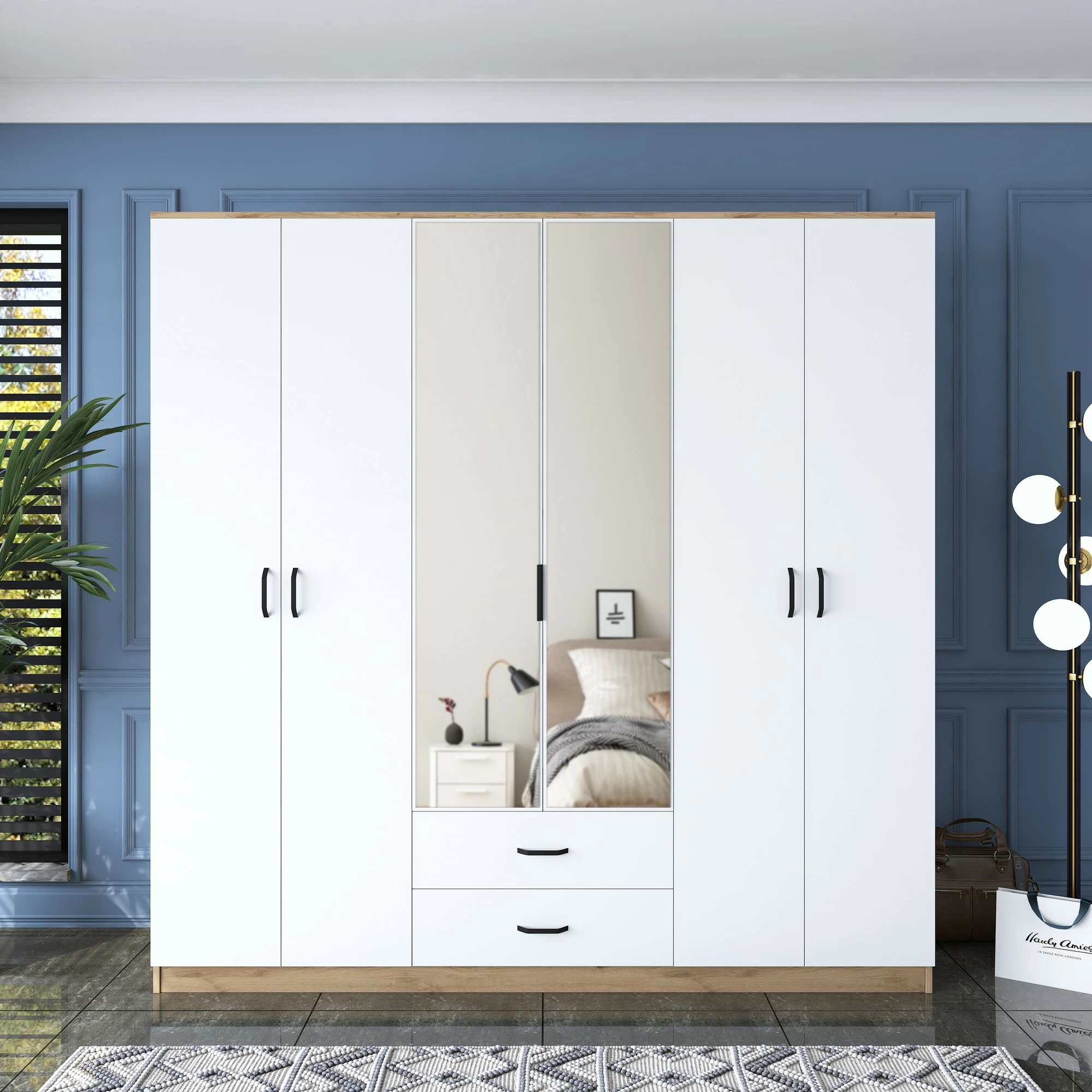 Dollap Skye Decor, ngjyrë arre dhe e bardhë, BA130 - 3049