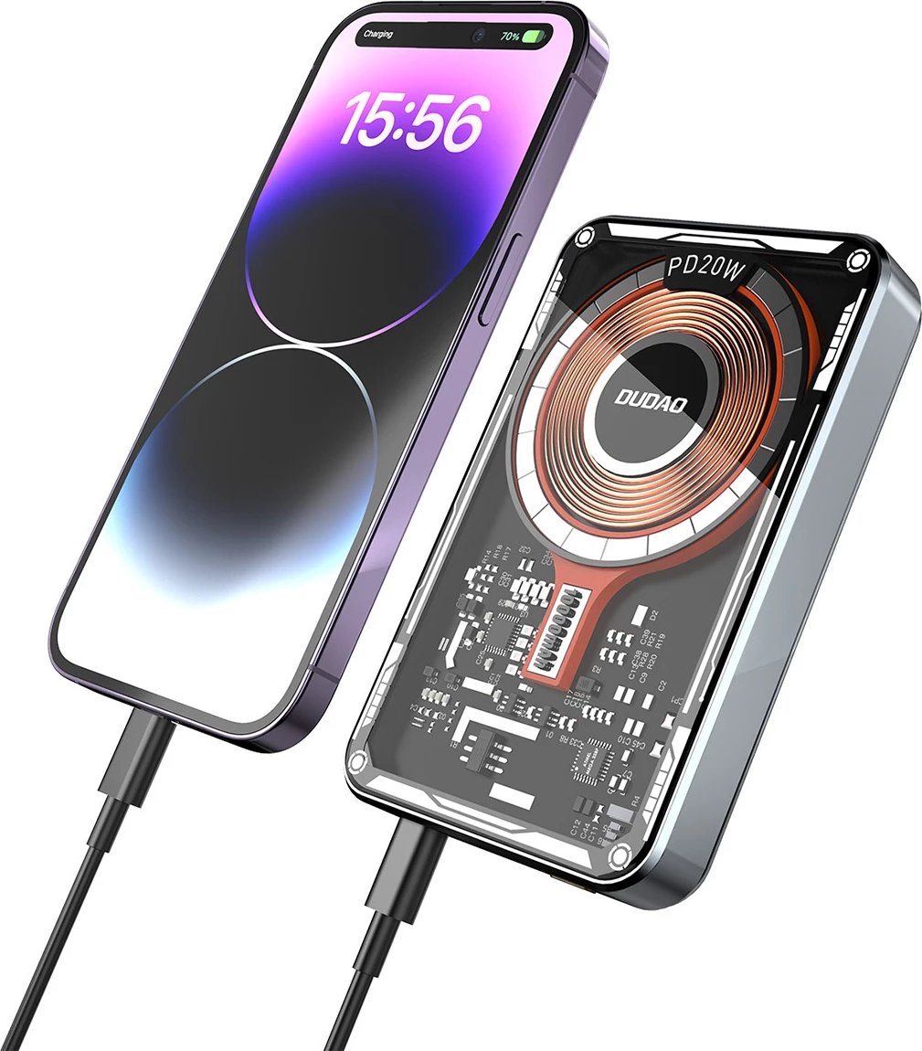 Power bank Dudao TGK1, 10000mAh, MagSafe wireless, 20W, i zi