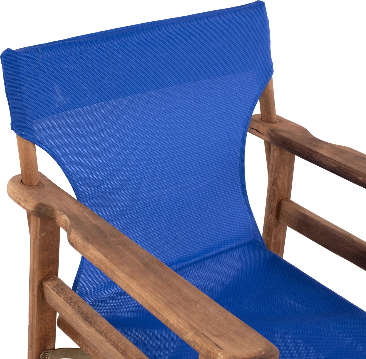 Karrige drejtorësh Limnos, ngjyrë arre, me tekstilene blu, FH10368.01