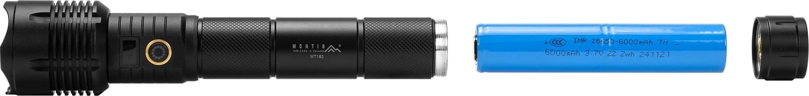 Elektrik dore Montis MT160, LED, 6000 mAh, Alumini, i zi