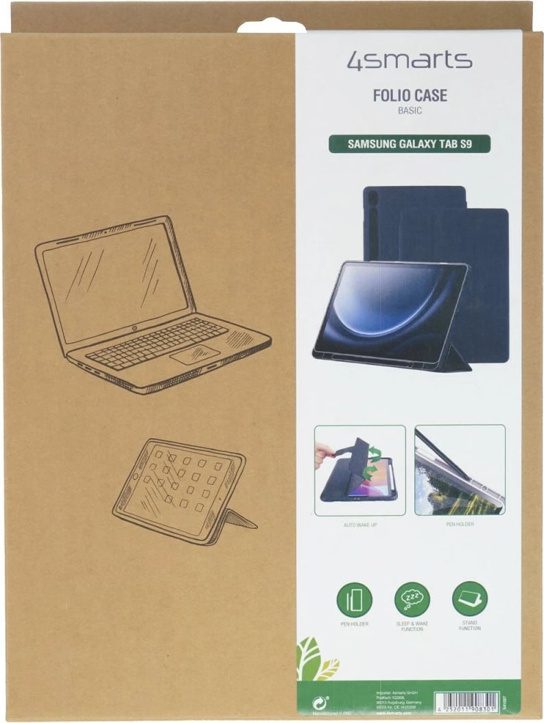 Mbështjellës folio 4smarts 541342, Samsung Galaxy Tab S9 Ultra/S10 Ultra, 37.1 cm (14.6"), i zi
