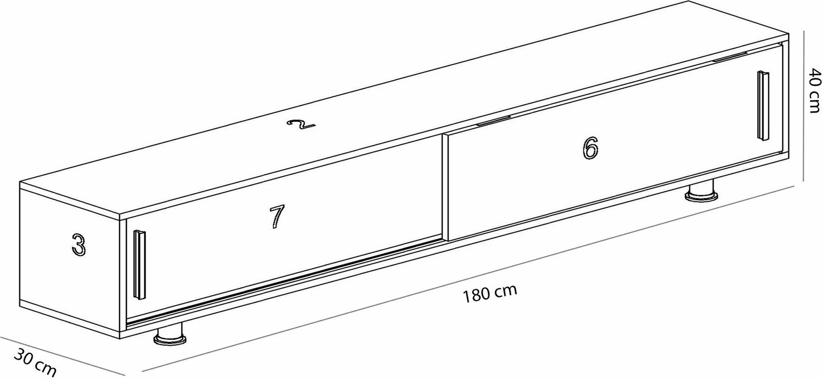 Komodë për TV Hanah Home, Nehi - e bardhë, e bardhë