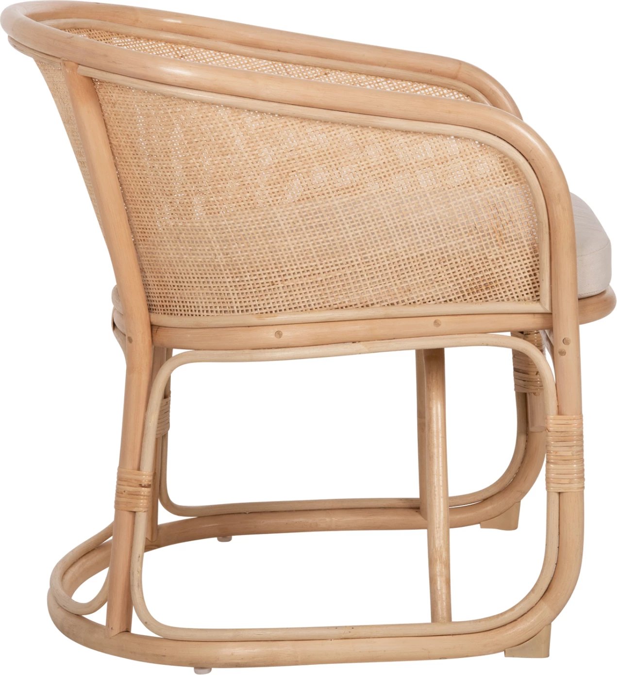 Karrige KIKO FH9839 rattan, ngjyrë natyrale, jastëk i bardhë, 61x71x76H cm.