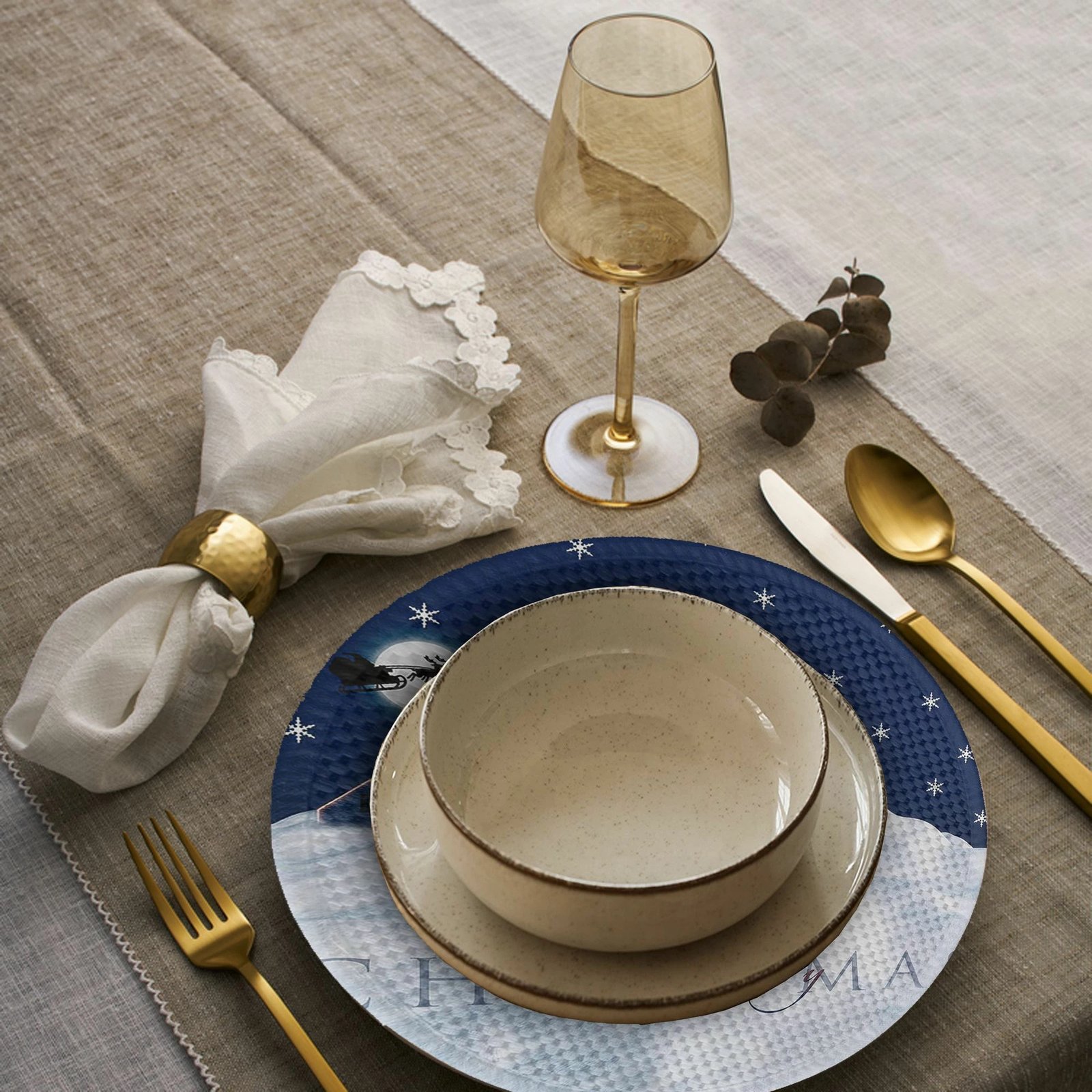 Ndamëse tavoline Hermia Concept, shumëngjyrëshe, 4 copë, 37cm