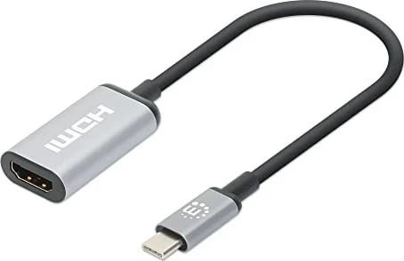 Kabllo USB-C në HDMI Manhattan, 4K@60Hz, 15cm, E zezë