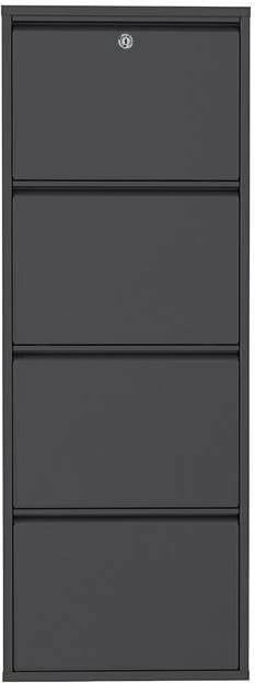 Dollap për këpucë Skye Decor, 4 pjesë, metal, ngjyrë antracit, me kyçje