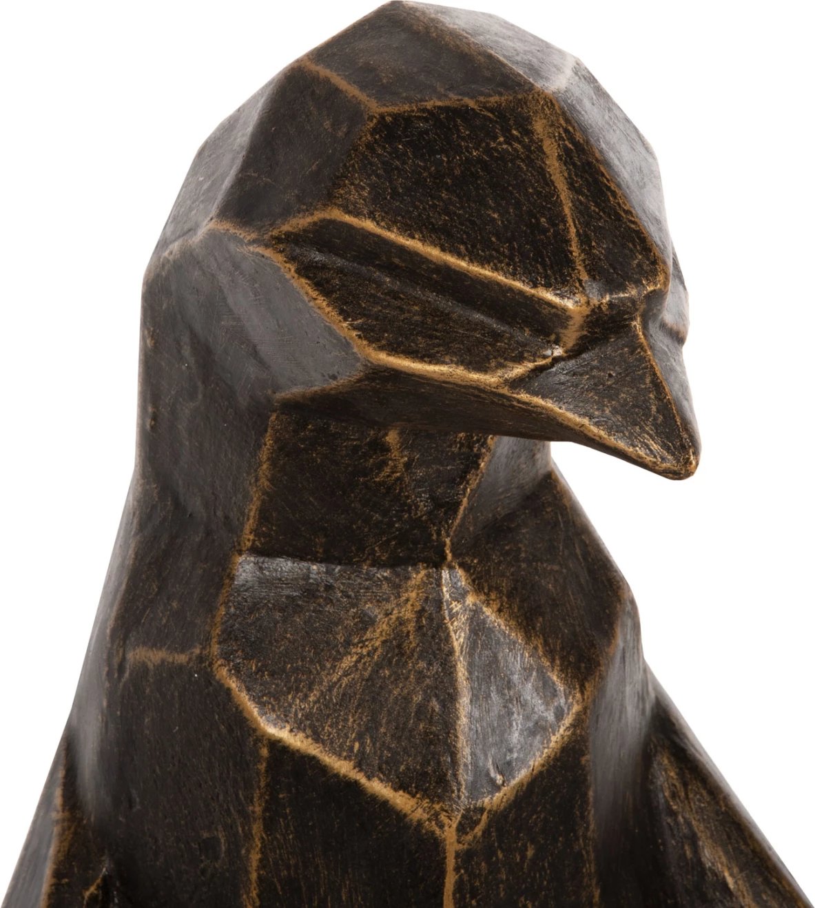 Dekor për dysheme, pinguin, ngjyrë patinë e zezë me detaje ari, FH7914, 45x45x100H cm