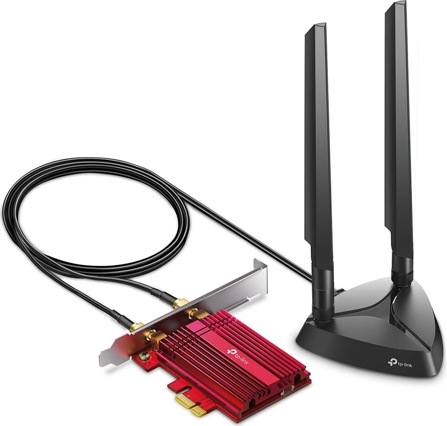 Adapter PCIe TP-Link AXE5400 Wi-Fi 6E Bluetooth 5.2, i zi, i kuq