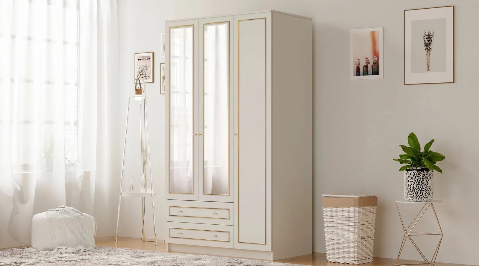 Dollap Skye Decor, Rb-077-02, ngjyrë e bardhë mat