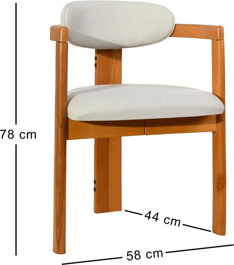 Set karrigesh (2 copë), Skye Decor, Cheri, krem, lis