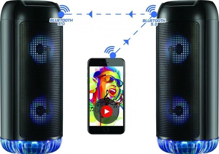 Altoparlant Bluetooth Rebeltec PartyBox 400, 20W, i zi, me drita RGB